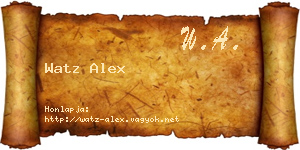 Watz Alex névjegykártya