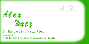 alex watz business card